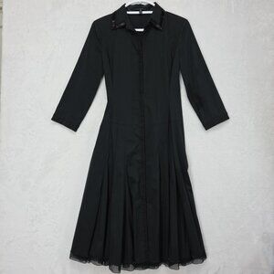 Elie Tahari Bergdorf Goodman Women's Maxi Dress XS Black Beaded Wednesday Addams